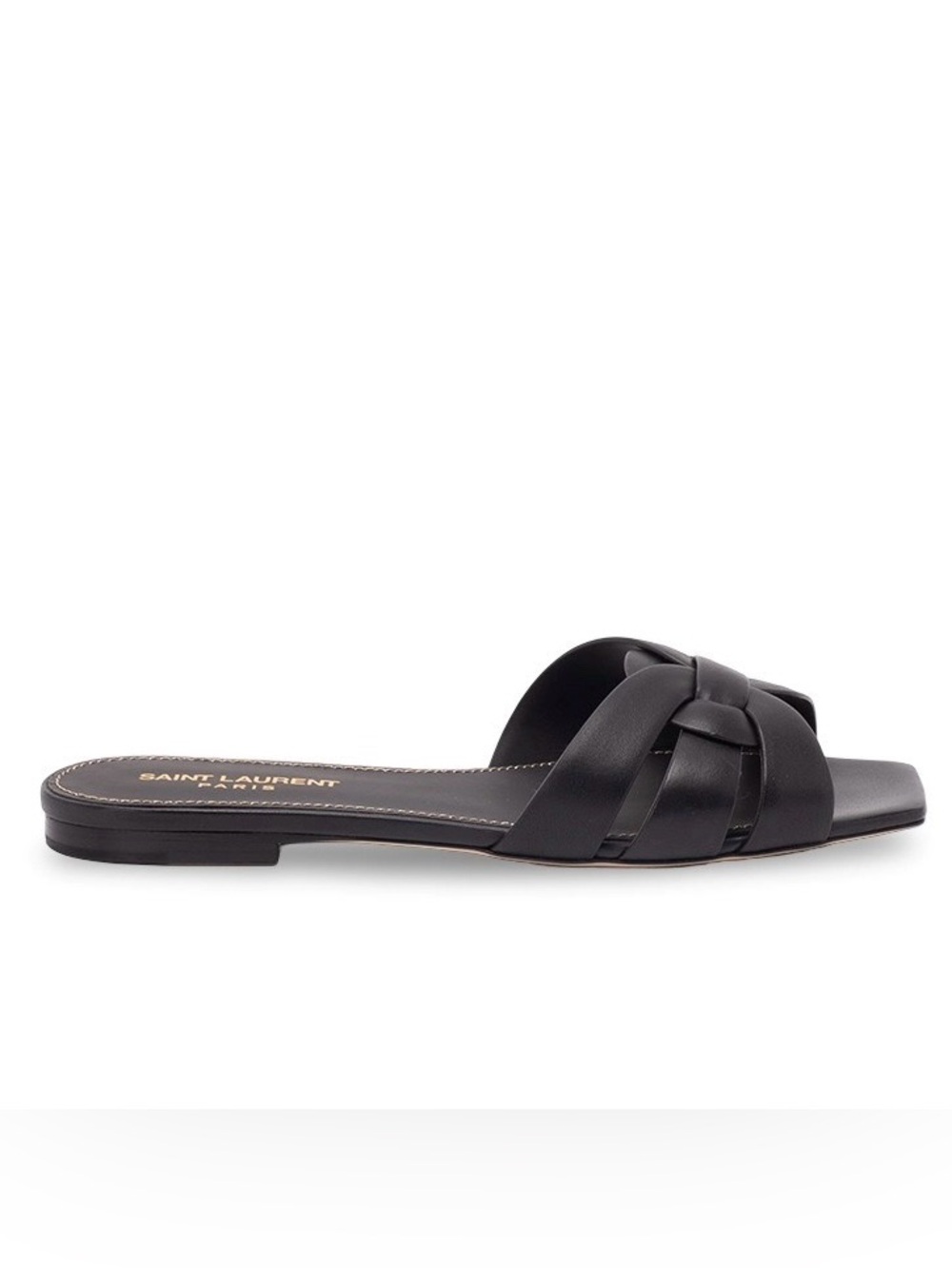 SAINT LAURENT Tribute leather slides sandals